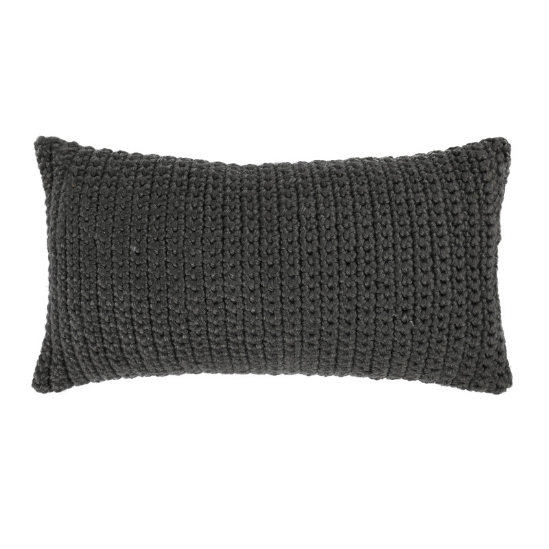 Coussin d'extérieur Prism Performance, H 14 po x l 26 po, Gris foncé, Forme rectangulaire