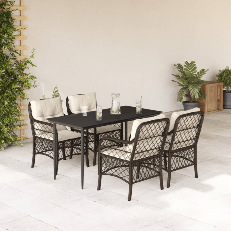 Ensemble bistro avec coussins 3 pièces Latitude Run®, Beige, Brun, H 29,1 po x l 27,6 po x P 55,1 po