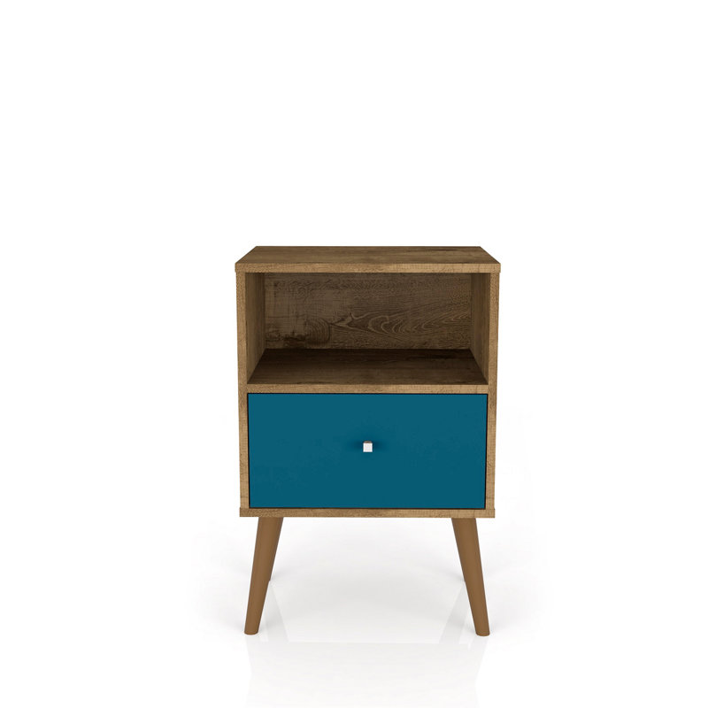 Nightstand in Rustic Brown and Blue Slate