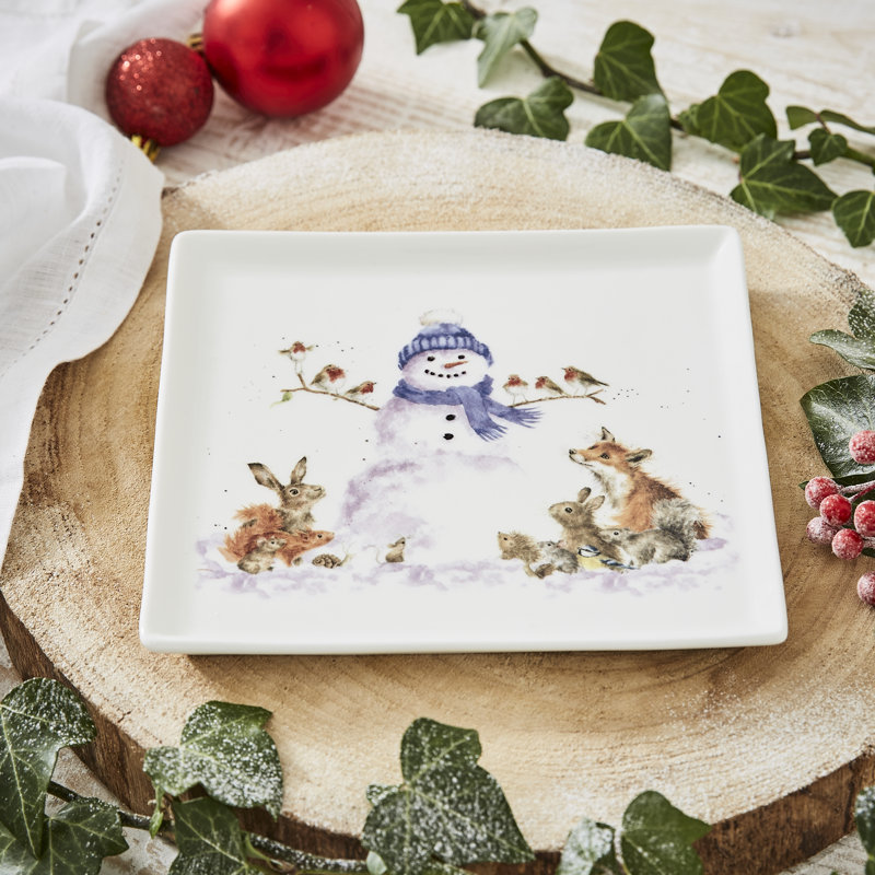 Classic Wrendale Designs, Square Plate (Snowman)