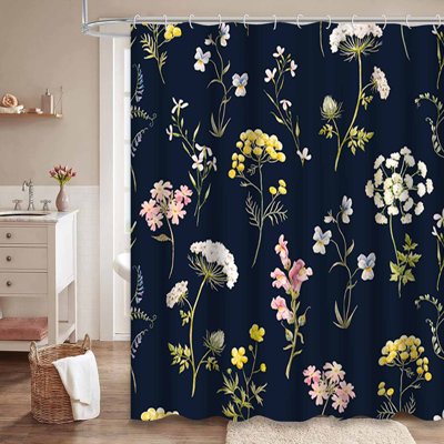 Blue Summer Watercolor Vintage Floral Flower with 12 Hooks