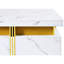 Table basse carrée avec 4 tiroirs, blanc, rehausse le style contemporain des tiroirs de salon-1338414481