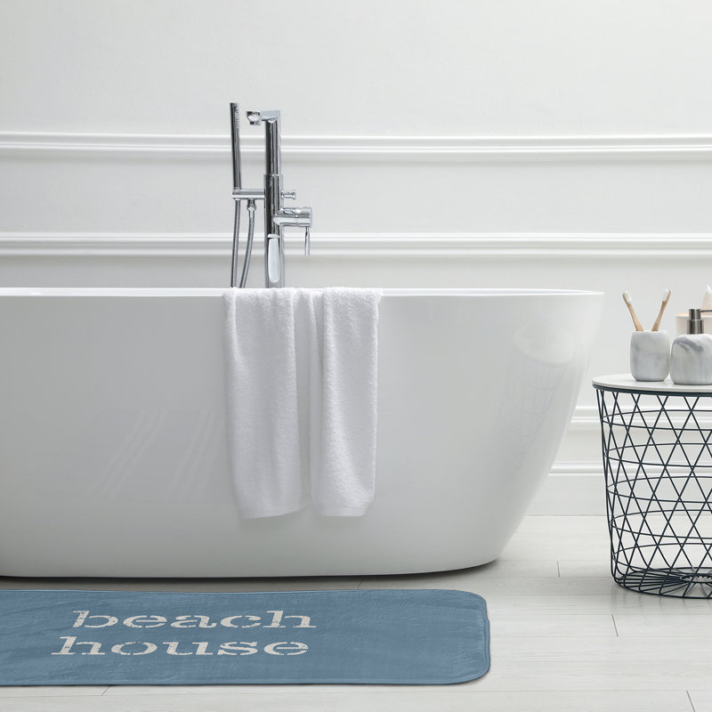 Tapis de bain Beach, L 17 po x L 24 po, Bleu