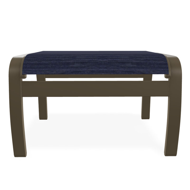 Repose-pieds d'extérieur avec coussin Askar, Bois de plage texturé, Indigo Collect