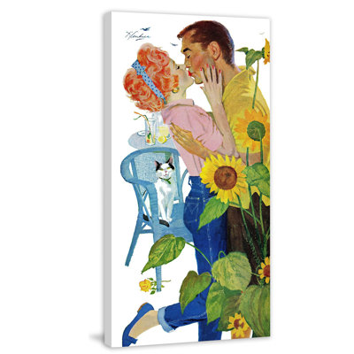 Vintage Fashion Love Struck by Bernard D'andrea - Wrapped Canvas Painting