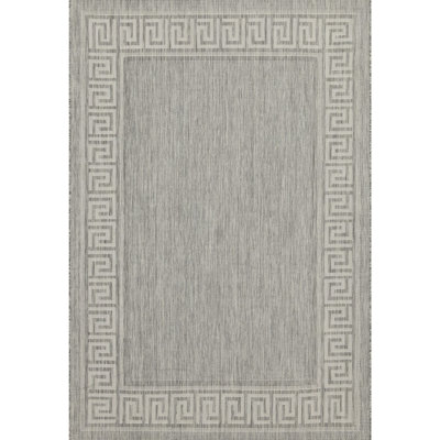 Sunshine Gchar2003 Silver 7Ft. 10In. X 10Ft. 3In. Area Rug - Suitable For Indoor & Outdoor. Stain , Polypropylene For Indoor/Outdoor Use.