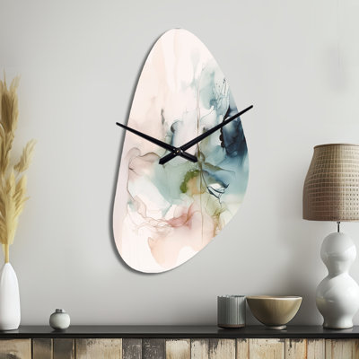 Horloge verte asymétrique «Green and Cream Essence Of Modernity IV»