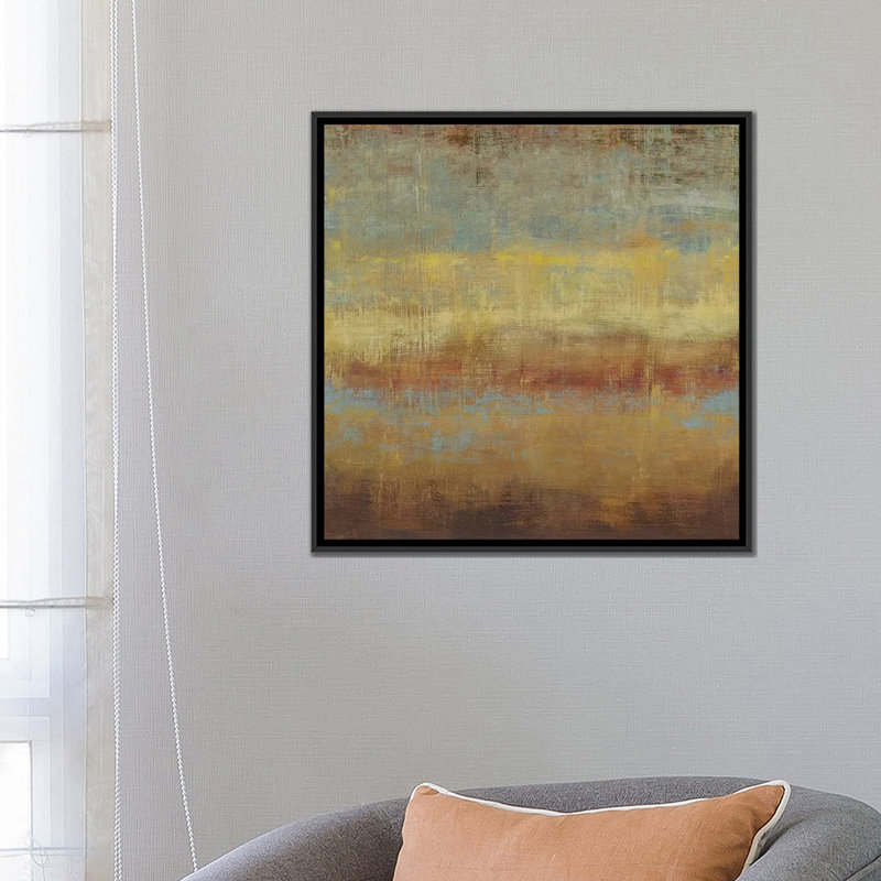 «Subtle II», reproduction sur toile, H 18 po x l 18 po x P 1,5 po, Toile avec cadre noir, Blanc