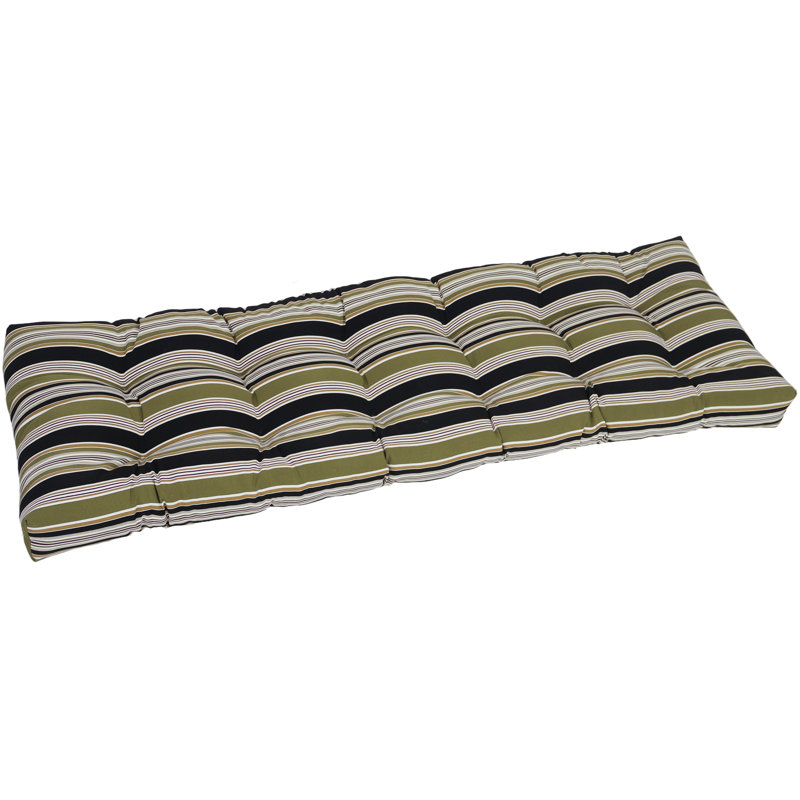 Coussin de banc pour l'extérieur, L 55 po x P 19 po, Vert / noir / rayure onyx Eastbay