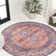 Lesandra Geometric Medallions Machine-Washable Terracotta/Navy Rug