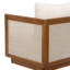 Fauteuil club en acacia et PVC-coated polyester Paola, beige