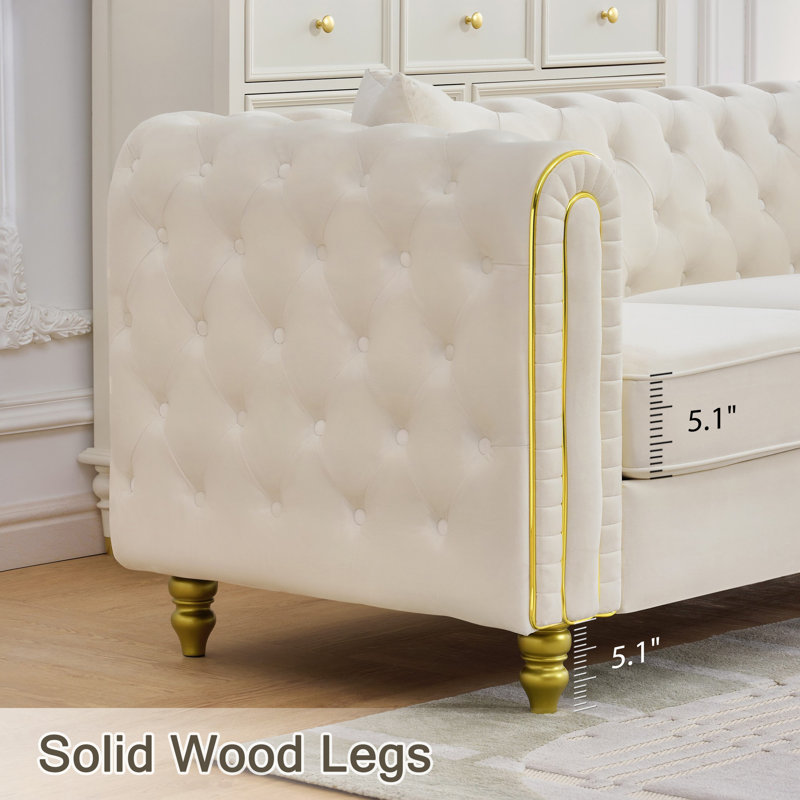 Canapé-lit 63,6 po, Velours beige