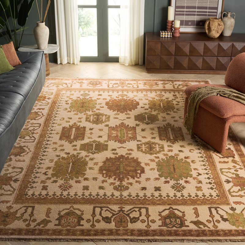 Tapis oriental en laine noué à la main Ajayla, Rectangle 8 pi x 10 pi