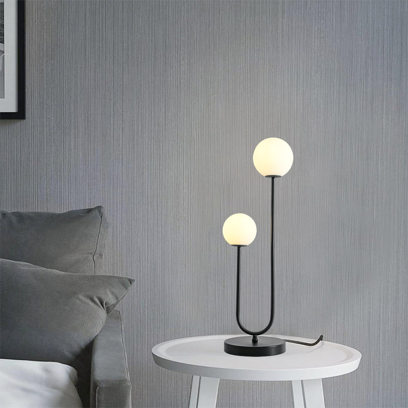 Lampe de table Mid-Century 2 lumières, Noir