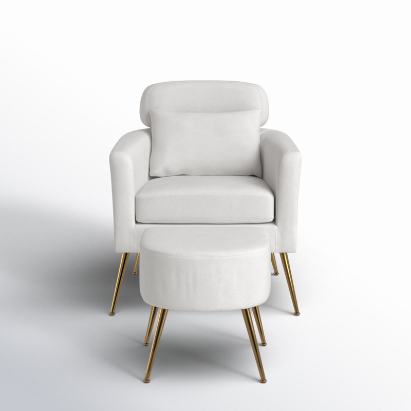 Azoriah 28.9 Wide Armchair, Beige Velvet