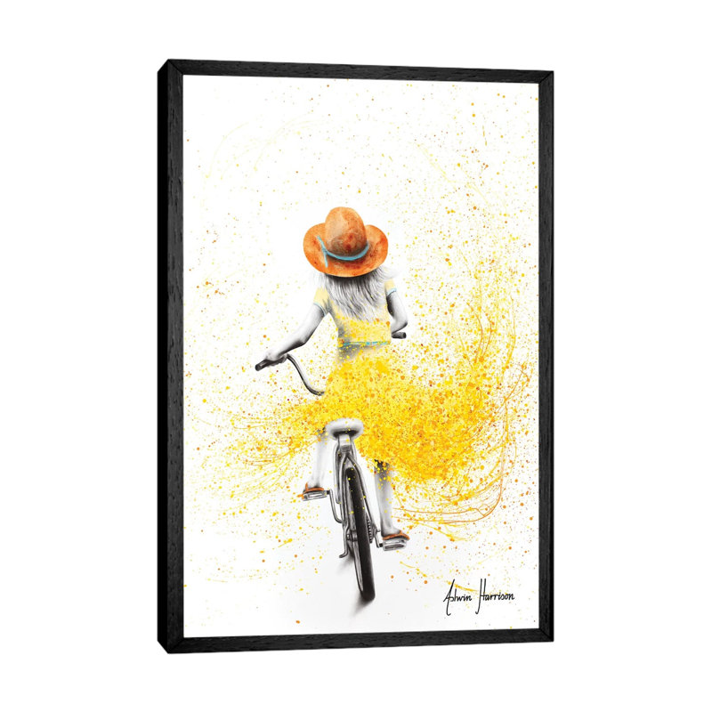 Her Sunshine Ride by Ashvin Harrison - Print on Canvas, 152.5 cm H x 101.5 cm W, Black Framed