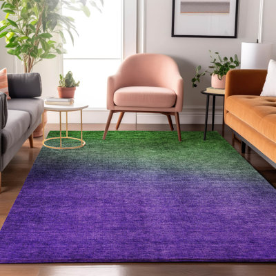 Premium Machine Washable Cerrito AMF587 Green Rug