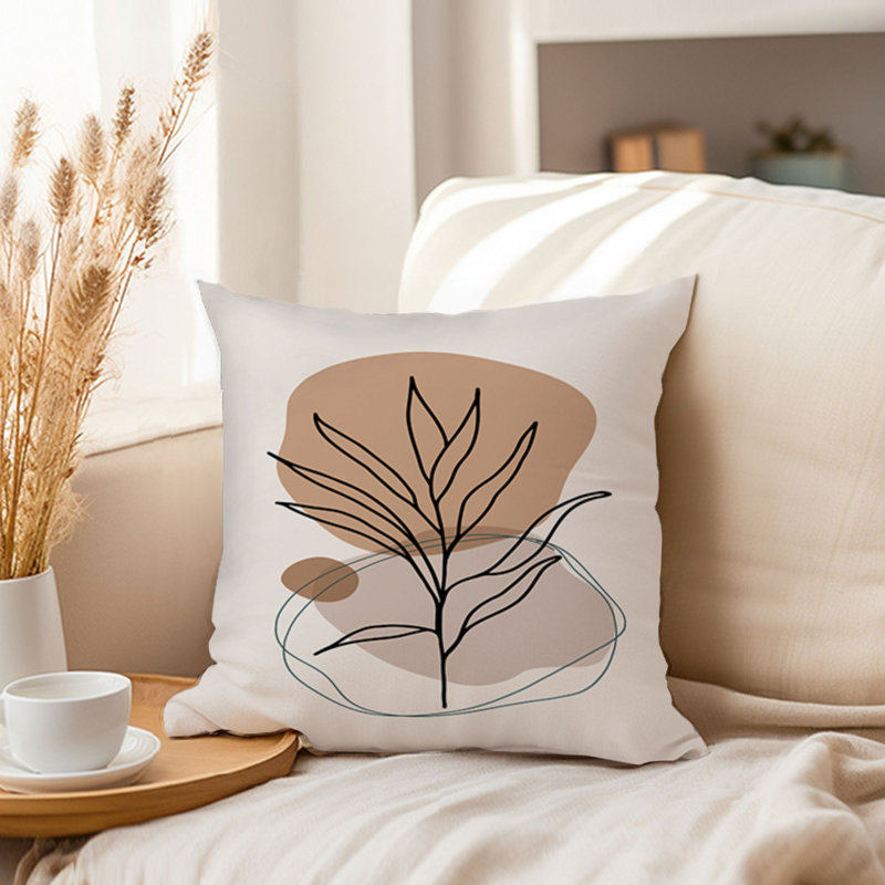 Botanical Leaf Boho Bohemian Boho Leaf, 20" x 20"