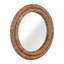 Miroir mural tissé à motif de feuilles de bananier pour salle de bain et coiffeuse - Grand décor décoratif pour table - 36 po, brun