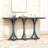 59.8'' Wooden Console Table With Oak Veneer Top,Farmhouse Entryway Table With Rubber Wood Slender Curved Legs-917369548
