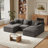 110.2" Modular Cloud Couch with Ottoman, U-Shaped Deep Seat Sofa for Living Room, No Assembly Required-630283886
