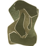 Muse Hand Tufted Abstract Area Rug in Khaki/Green/Brown