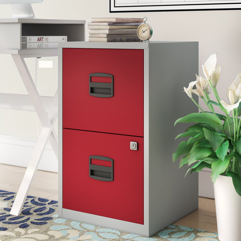 40cm Wide 2 -Drawer File Cabinet, Red