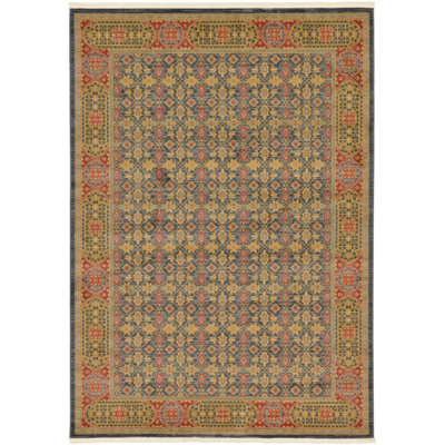 Tapis oriental jaune / rouge Ophelia
