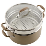 Anolon Advanced Home Hard Anodized Nonstick Wide Stockpot With Steamer Insert Set, 3-Piece,  8.5-Quart