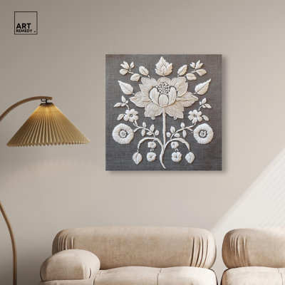 «Stitched Symmetry II», impressions florales sur toile par 
