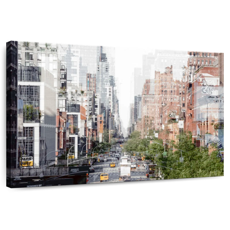 Abstraction urbaine de Sirci, bâtiments de Manhattan, H 24 po x l 36 po