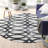 Amekia Hand Tufted Wool/Cotton Geometric Rug in Graphite/Ivory-860895568