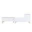 Meuble télé de 80 à 89 po avec design extensible - Blanc, peu encombrant, meuble de rangement en bois-215144230