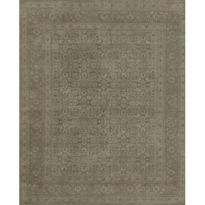 Wool Oriental Area Rug in Gray