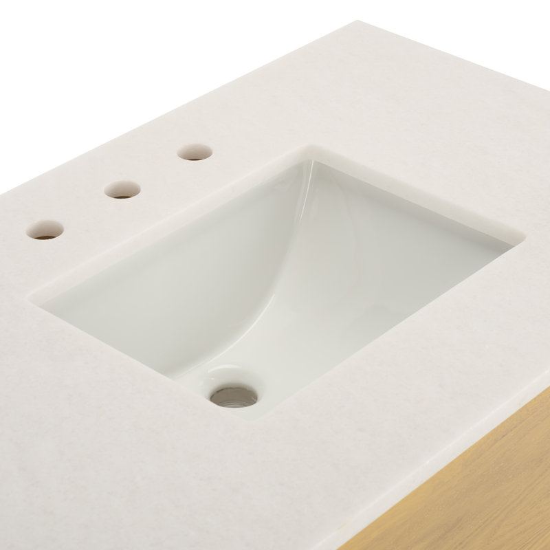Meuble-lavabo simple 36 po Benajah, Naturel