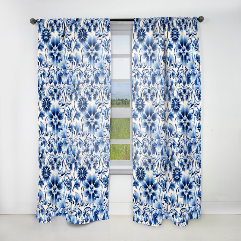 Motif victorien Cobalt, L 52 po x L 63 po