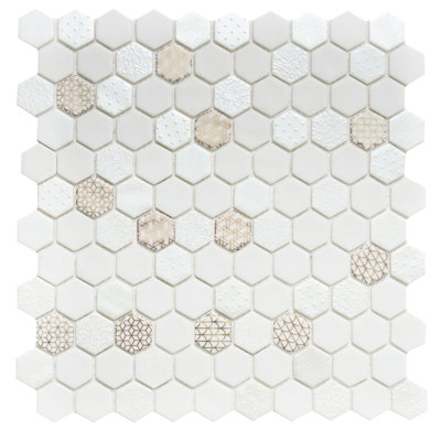 Eterna Hex 12" x 12" Shiny Glass Mosaic Tile