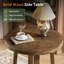 Table de bout ronde en bois massif 19,7 pouces avec rangement ouvert-1783565831