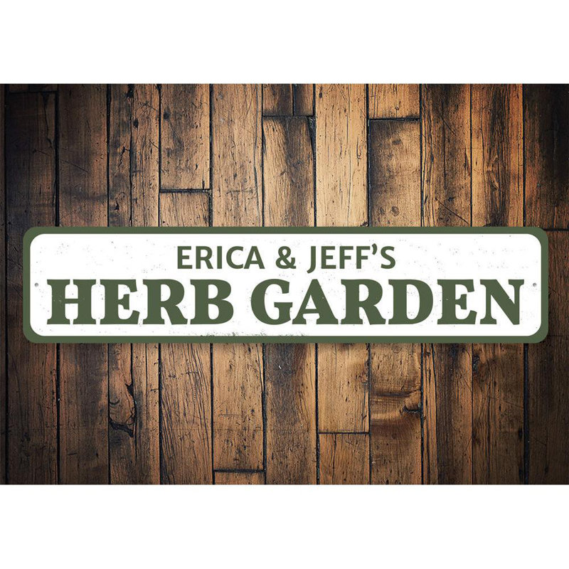 Plaque en aluminium Herb Garden, H 4 po x l 18 po x P 0,04 po