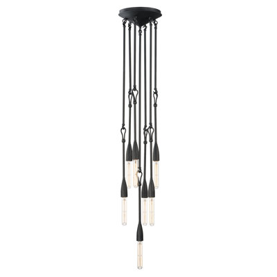 Luminaire suspendu grappe anthracite 7 lumières Demetress