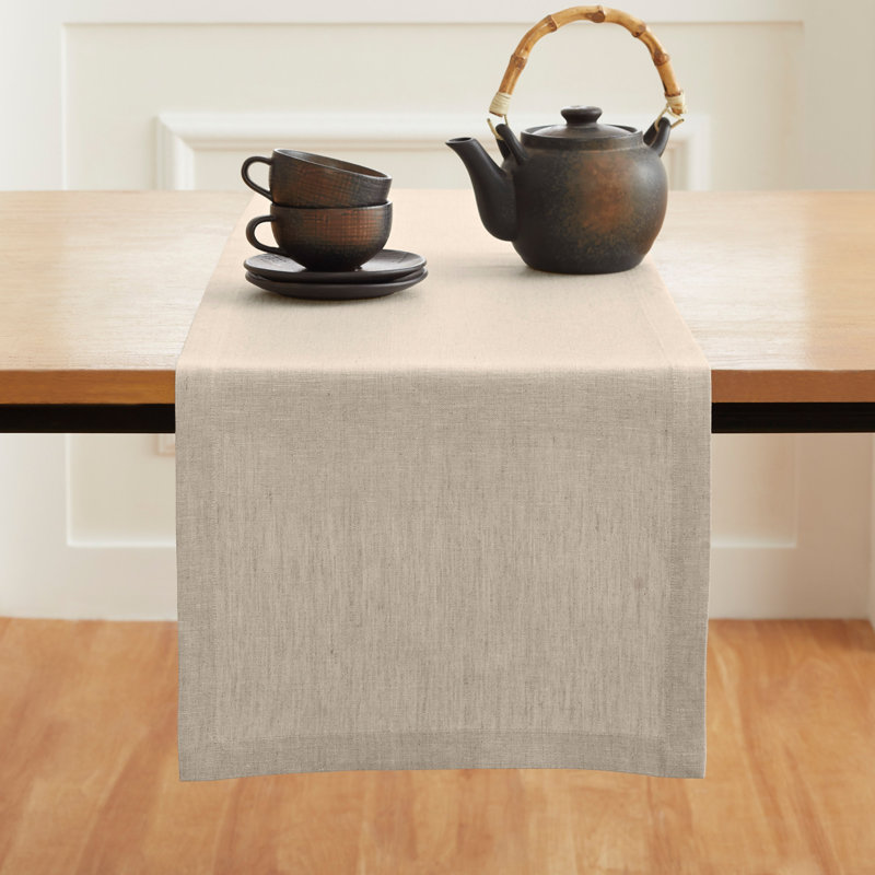 Diana - 100% Pure Linen Table Runner, 108" x 14", Light Natural