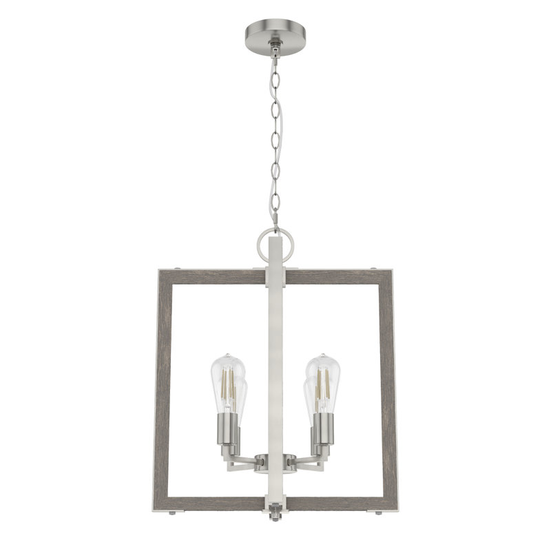 Woodburn 4 Light 18 Inch Pendant Ceiling Light Fixture, Brushed Nickel