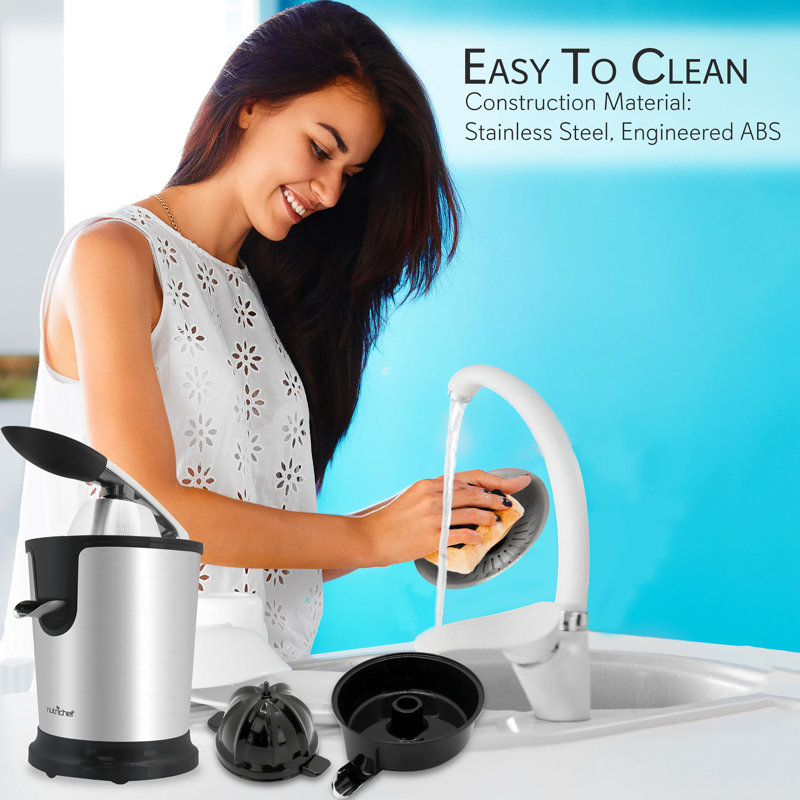 Stainless Steel Electric Citrus Juicer with Manual Press Handle
