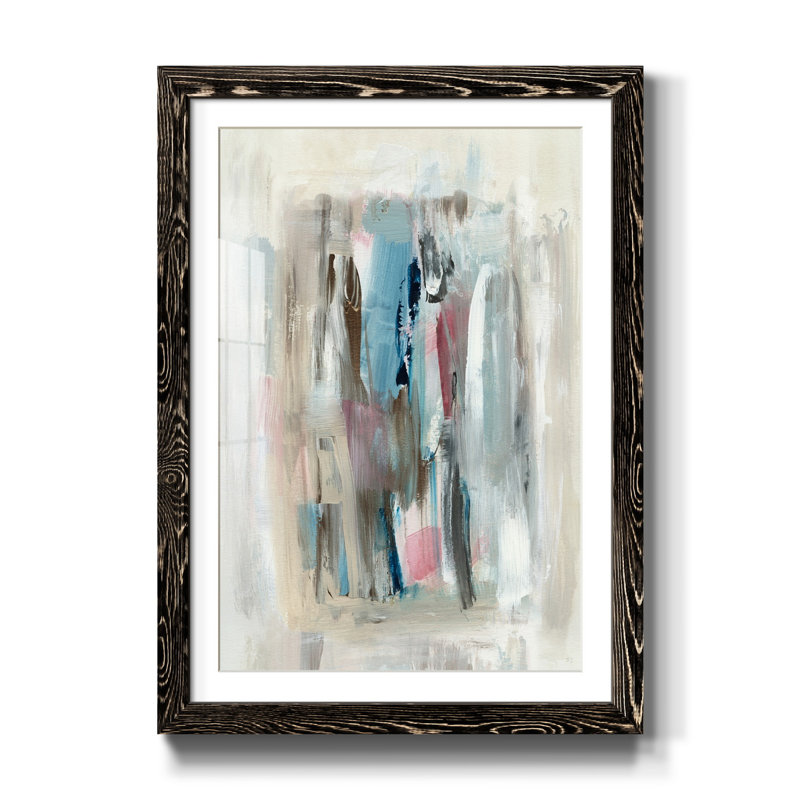 Été délavé - reproduction d'art, H 37,5 po x l 27,5 po x P 1,5 po, Papier encadré noir, Blanc