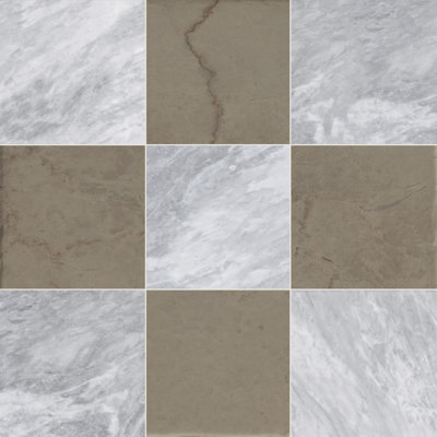 Tavari Checkerboard 10X10 Bardiglio And Bronze