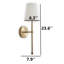 Applique murale moderne Walchiere avec abat-jour en tissu blanc et finition dorée-2062979202