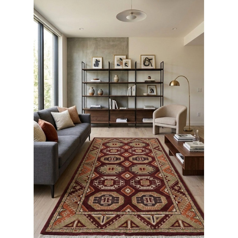 Tapis d'intérieur multicolore en soie et laine fait main, Rectangle 9 pi x 12 pi