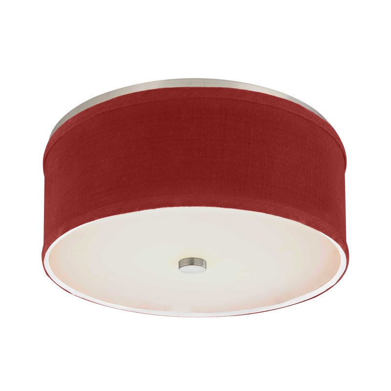 Abat-jour tambour en lin H 6,38 po, Rouge