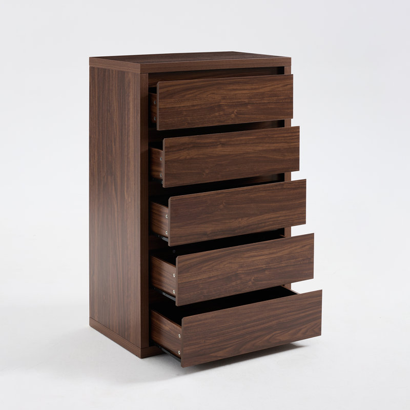 Fere 30" W 5-Drawer Dresser, Mahogany Brown