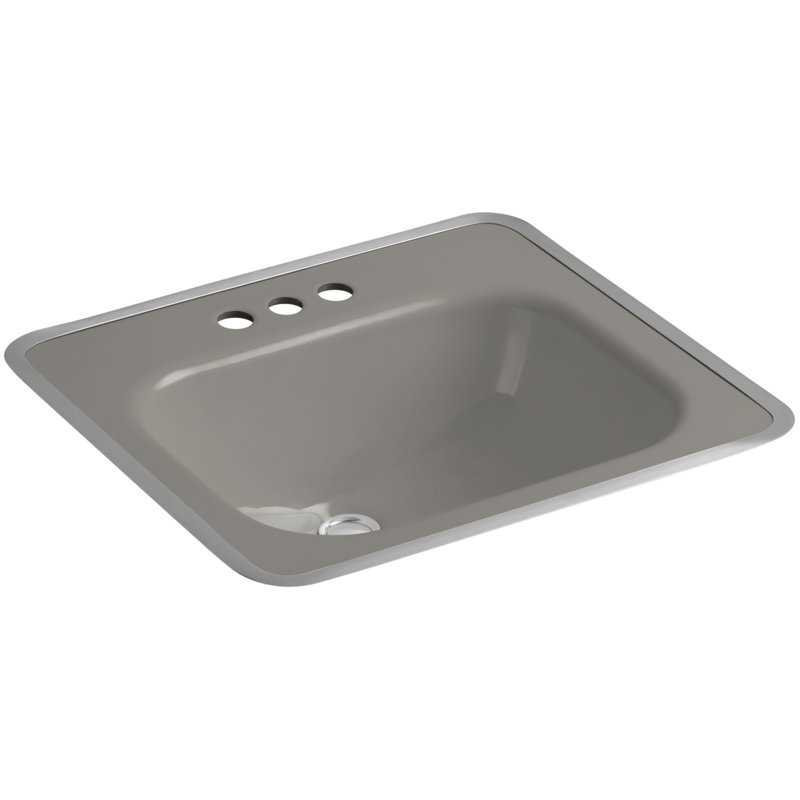 Tahoe Metal Rectangular Drop-In Bathroom Sink with Overflow, Cashmere